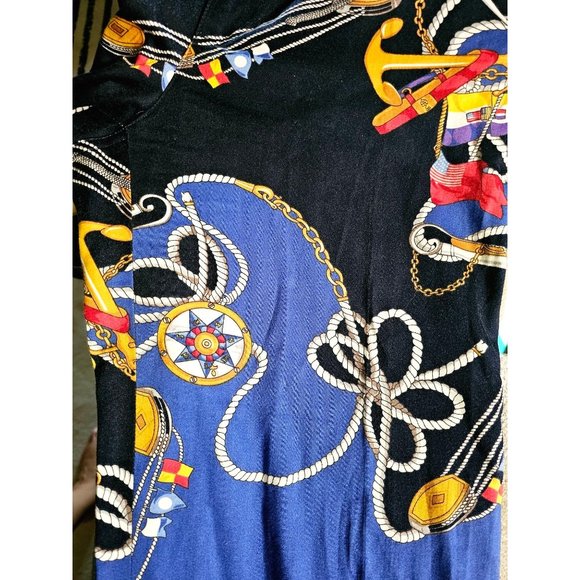 Vintage Lauren Ralph Lauren Nautical Print Pants Size 2 Ankle Blue - Picture 4 of 7